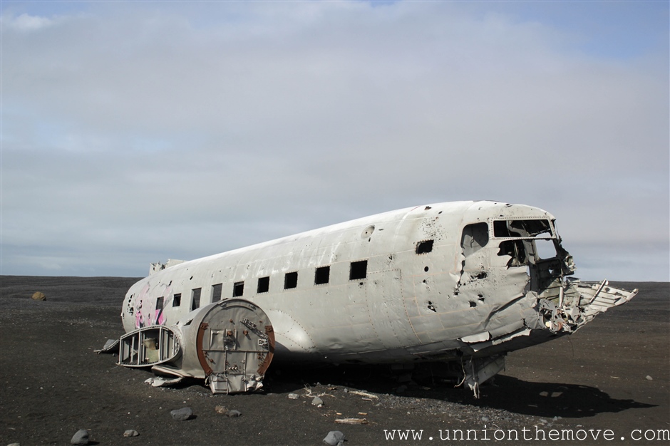 The isolated plane crash location in the south of Iceland