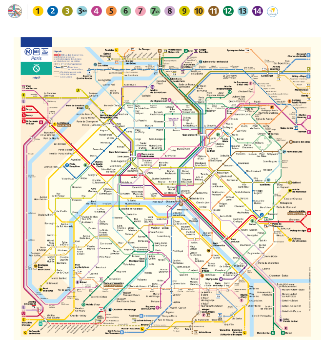 Paris Metro map